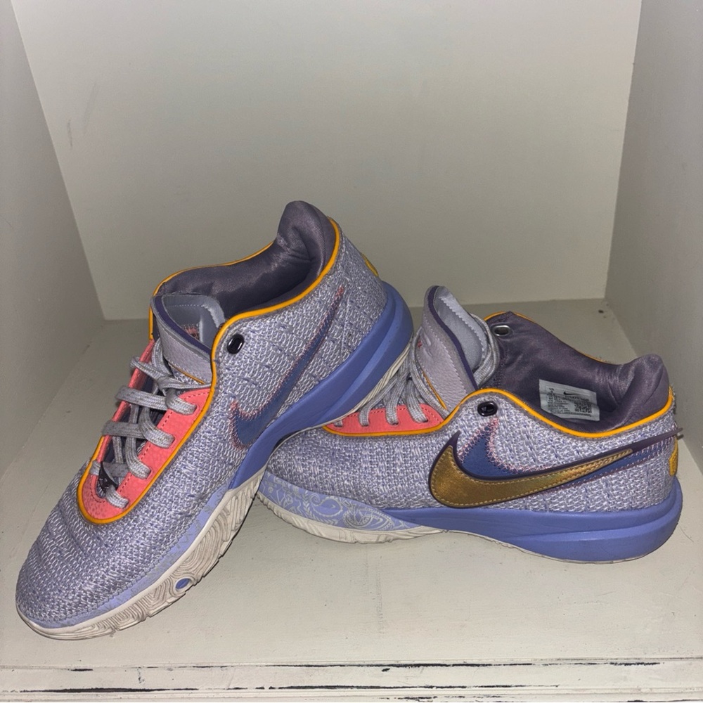 Nike Purple and Gold Sneakers Vibrant Design
